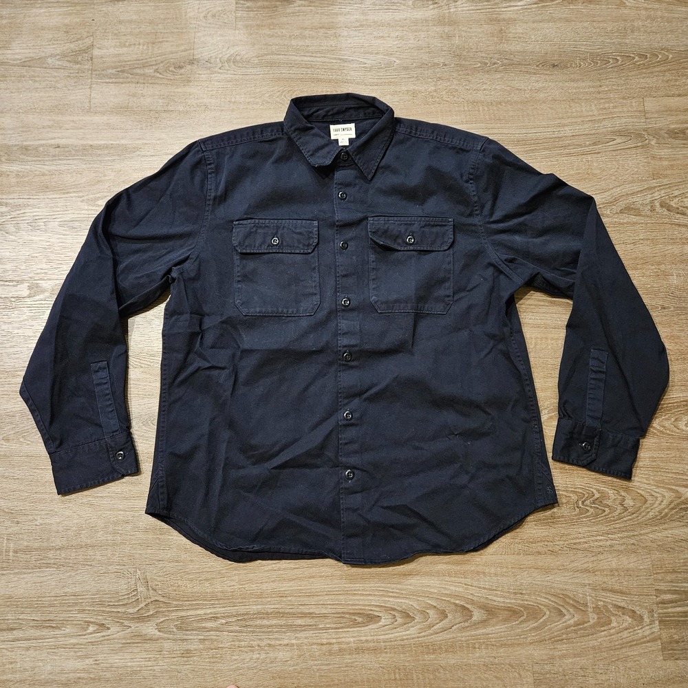 Todd Snyder Two Pocket Utility Shirt Mens XL Navy Blue Cotton NWOT